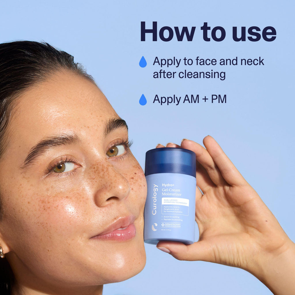 Curology Hydro+ Gel Cream Moisturizer – Lightweight Hydration for Sensitive Skin (1.7 fl oz)