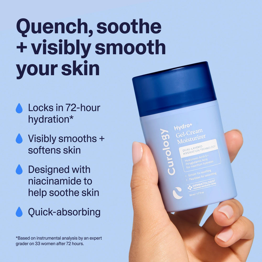 Curology Hydro+ Gel Cream Moisturizer – Lightweight Hydration for Sensitive Skin (1.7 fl oz)