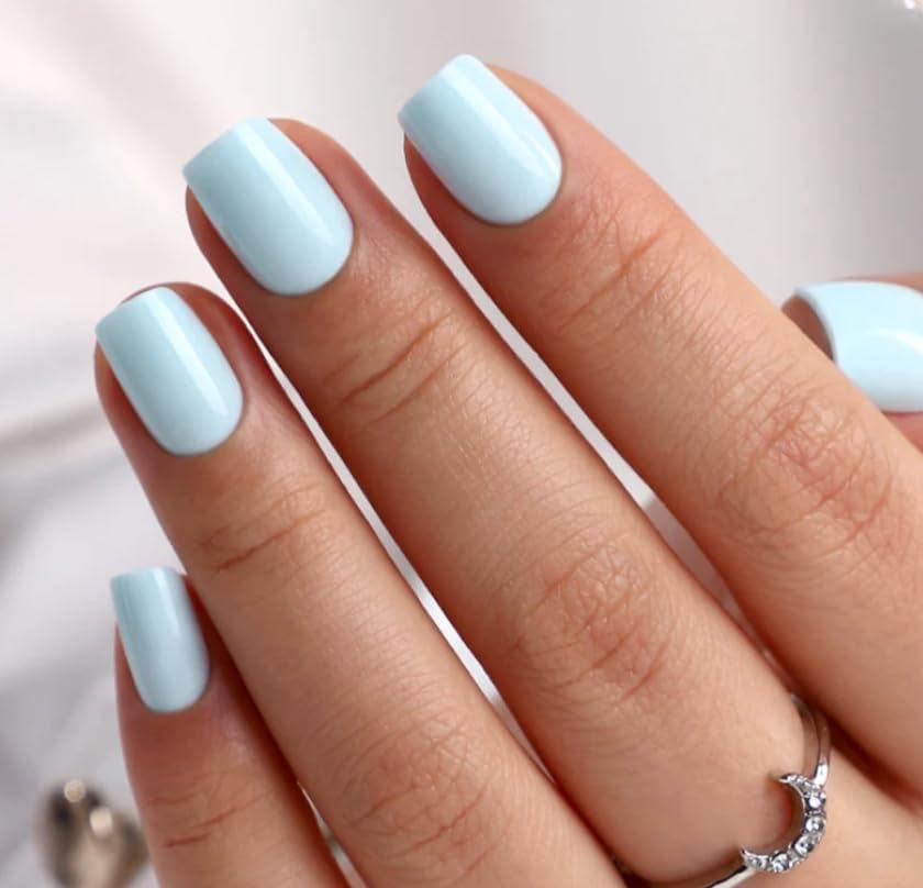 CurvLife Press On Nails – 30 Soft Gel Nails (Ice Bloom) | Natural Fit, Salon-Quality