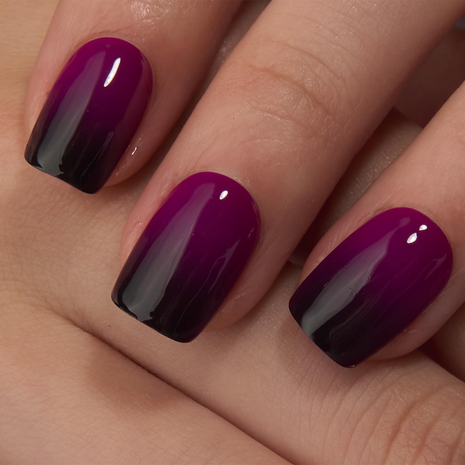 Curvlife Press-On Nails 30-Piece Grayish Purple Short Gel Kit