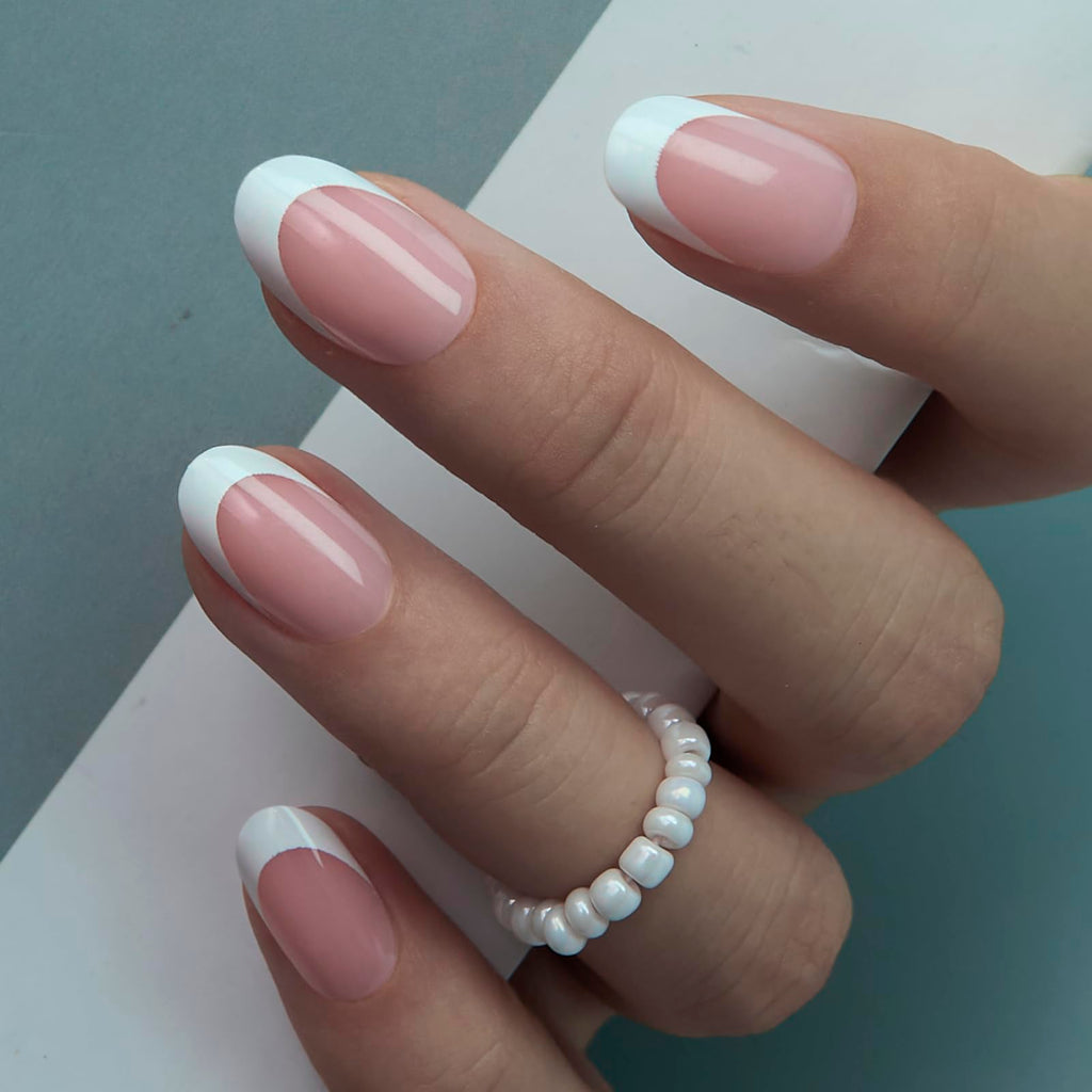 CurvLife Oval French Press On Nails Short – Soft Gel Salon Quality False Nails