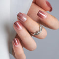 Curvlife Soft Gel Press-On Nails Misty Pink – Short Square Full-Cover Nail Kit (30 Pcs)