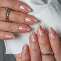 CurvLife Soft Gel Press On Nails – Nude Wave, Long-Lasting & Reusable Kit (30 Nails, Glue & Tabs)