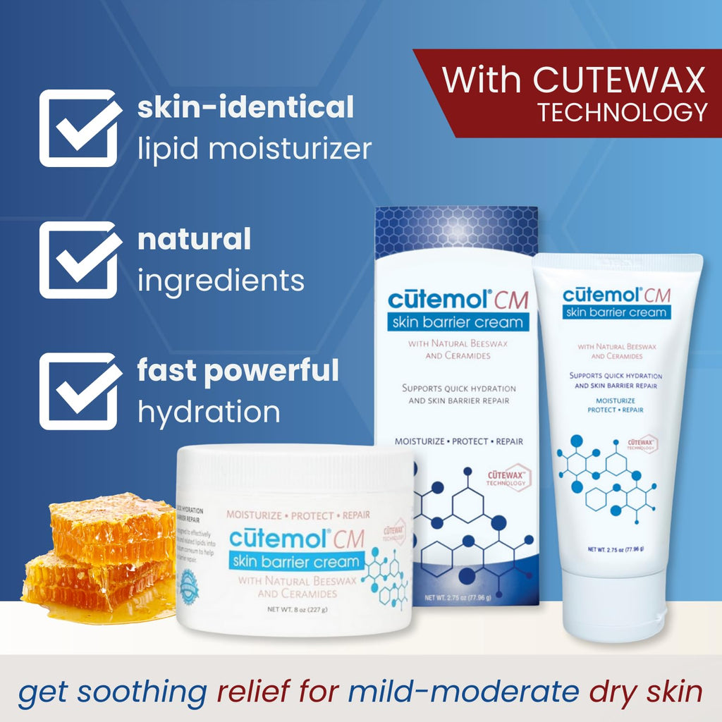 Cutemol CM Emollient Cream – Ceramides & Beeswax for Dry Skin (2.75 oz)