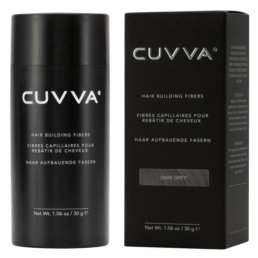 CUVVA Hair Building Fibers (30g) – Instantly Create Fuller, Thicker Hair | 13 Shades for Men & Women – Dark Gray
