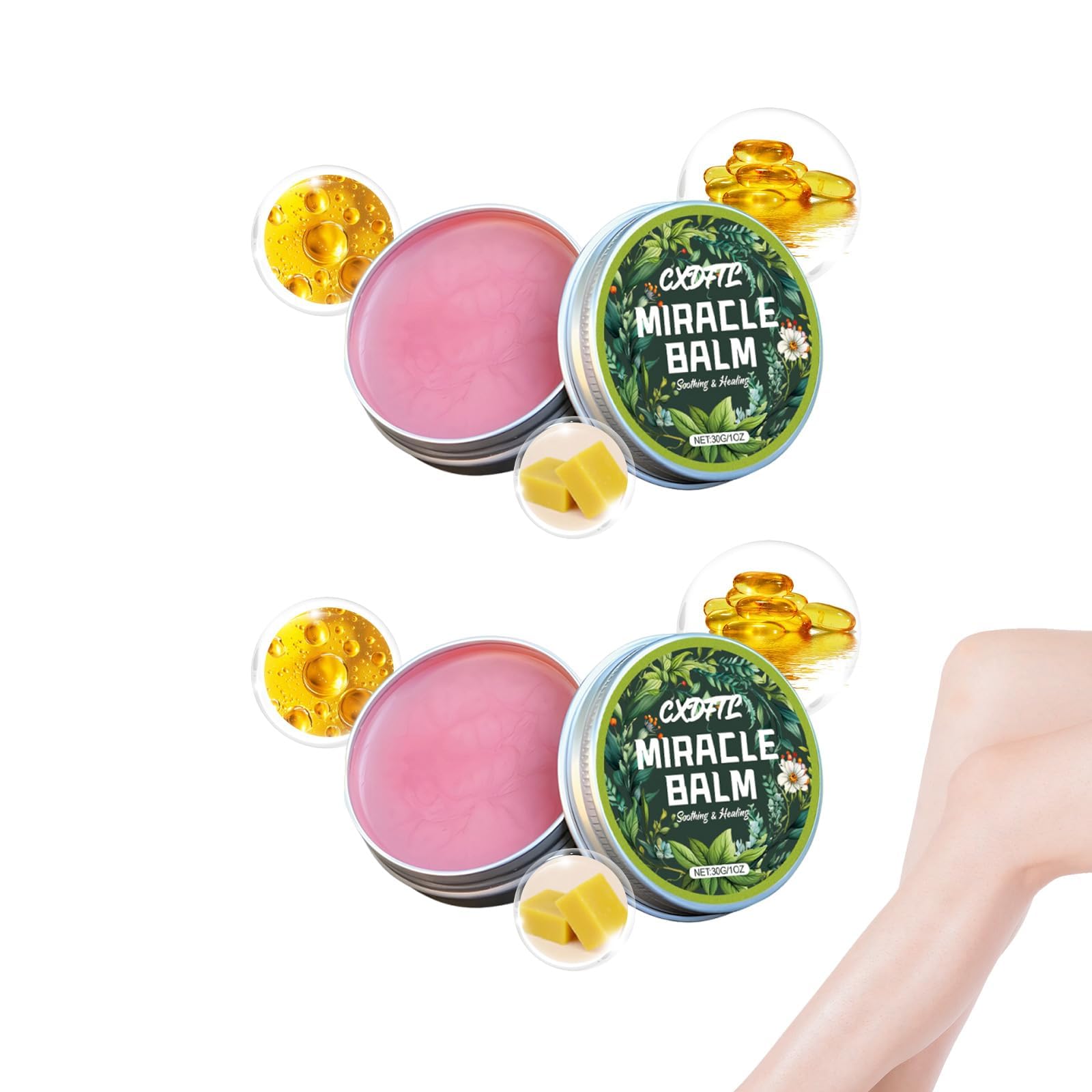 CXDFTL Miracle Balm – 2 Pack with Natural Ingredients for Relaxed, Comfortable Skin | Balm for Legs, Arms & Back