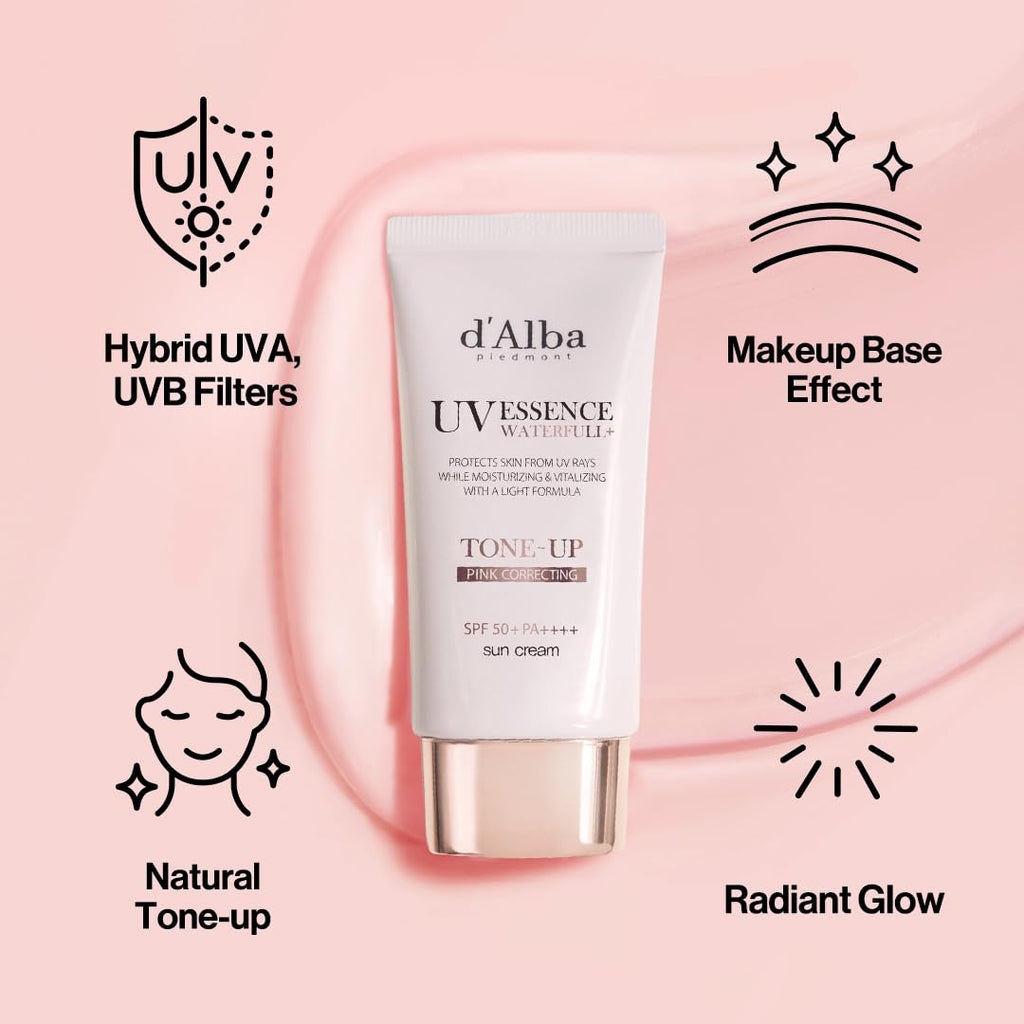 d'alba Piedmont Waterfull Tone-Up Sunscreen Serum – Broad Spectrum SPF 50+ (2 x 1.69 fl oz)