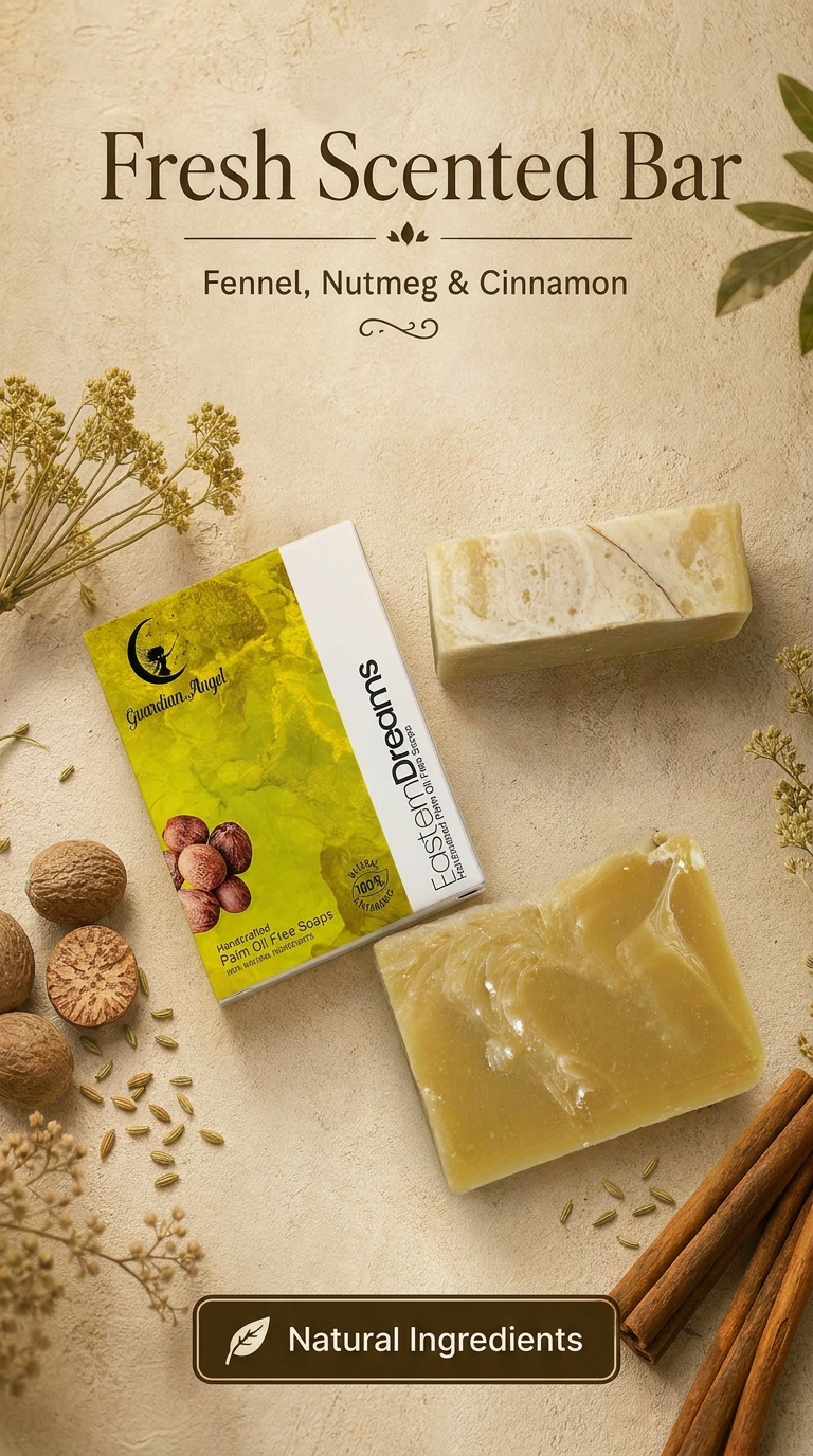 Eastern Dreams - Olive, Fennel, Nutmeg, Cinnamon, Green & White Clay