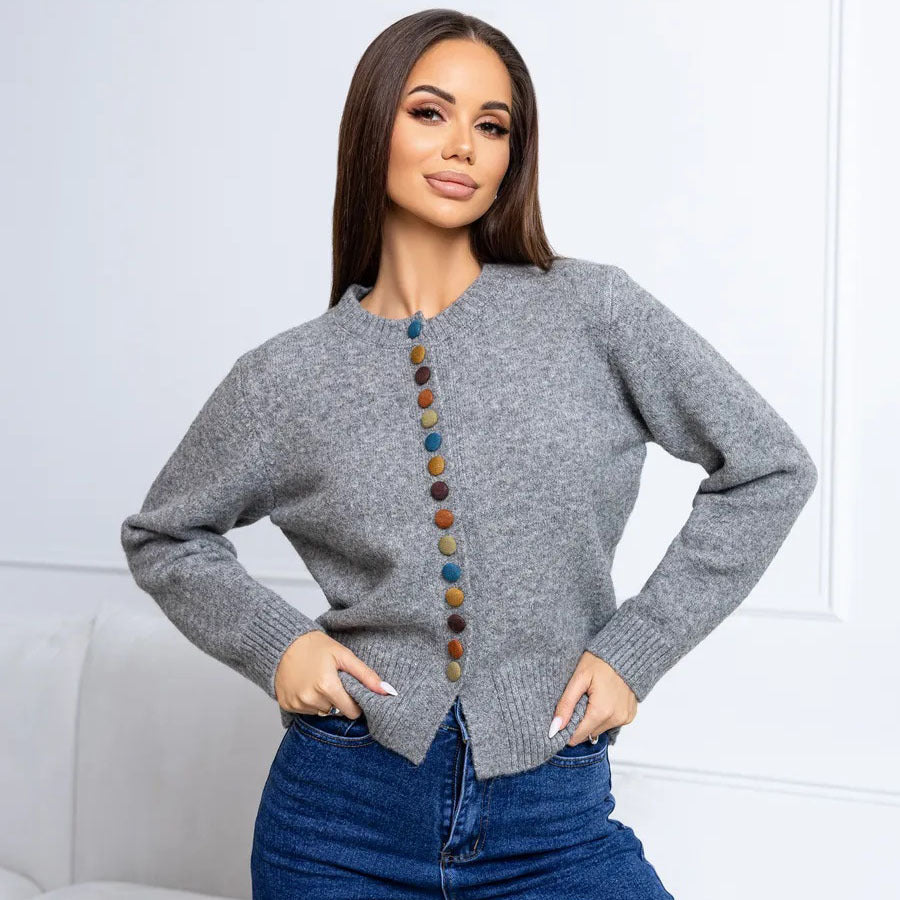 New Colorful-button Knitted Cardigan FallWinter 2025 New Arrival