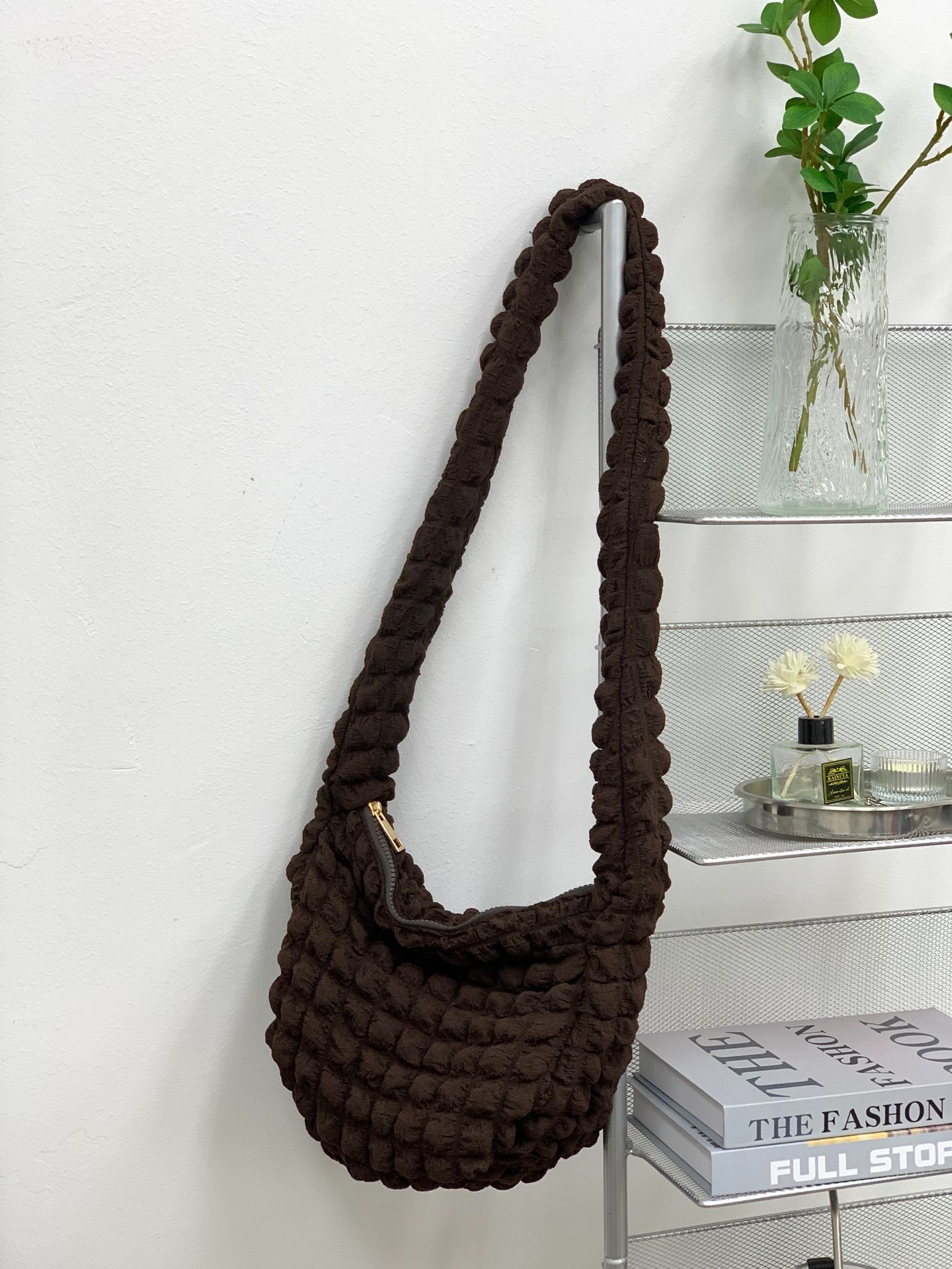 Women's Fashion Casual Rhombus Pleated Crossbody Bag