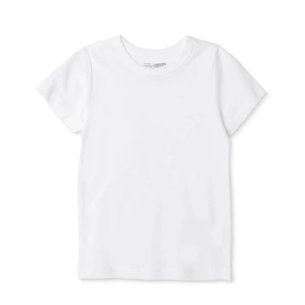 HelloBaby Unisex Undershirt Crew Neck Short Sleeve - White