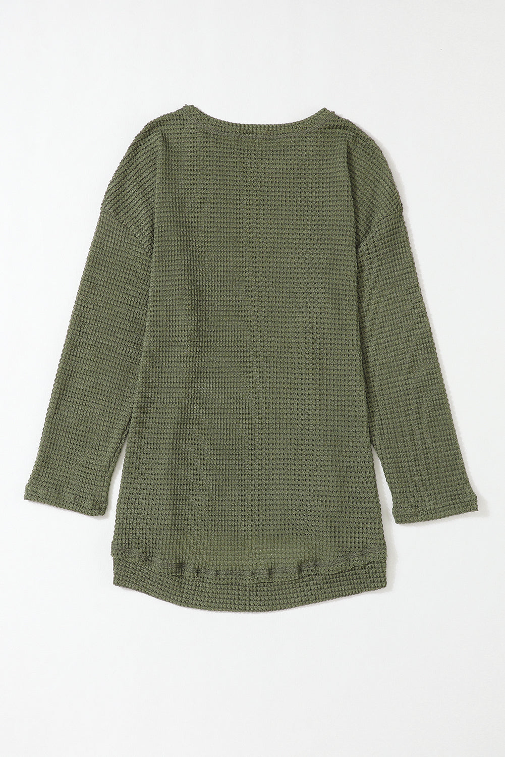 Moss Green Textured Knit Top | Plus Size Long Sleeve