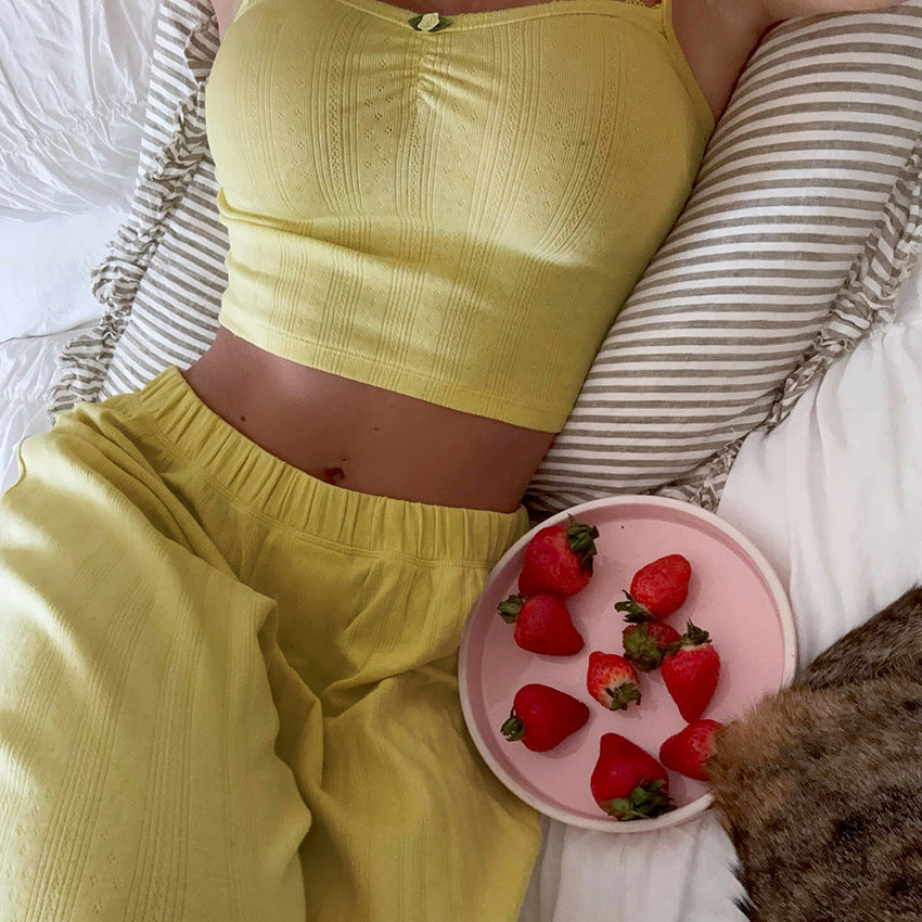Summer New Arrival Camisole And Wide-leg Pants Two-piece Set
