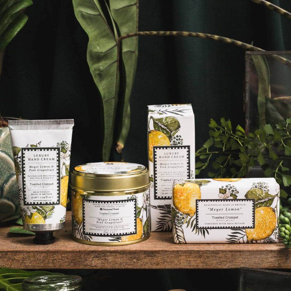 Meyer Lemon & Pink Grapefruit Candle in a Matt Gold Tin