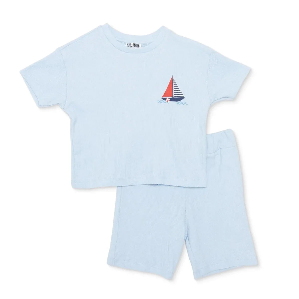 HelloBaby Short Sleeve Waffle Baby T-Shirt & Shorts Set (6-9 Months to 4-5 Years)