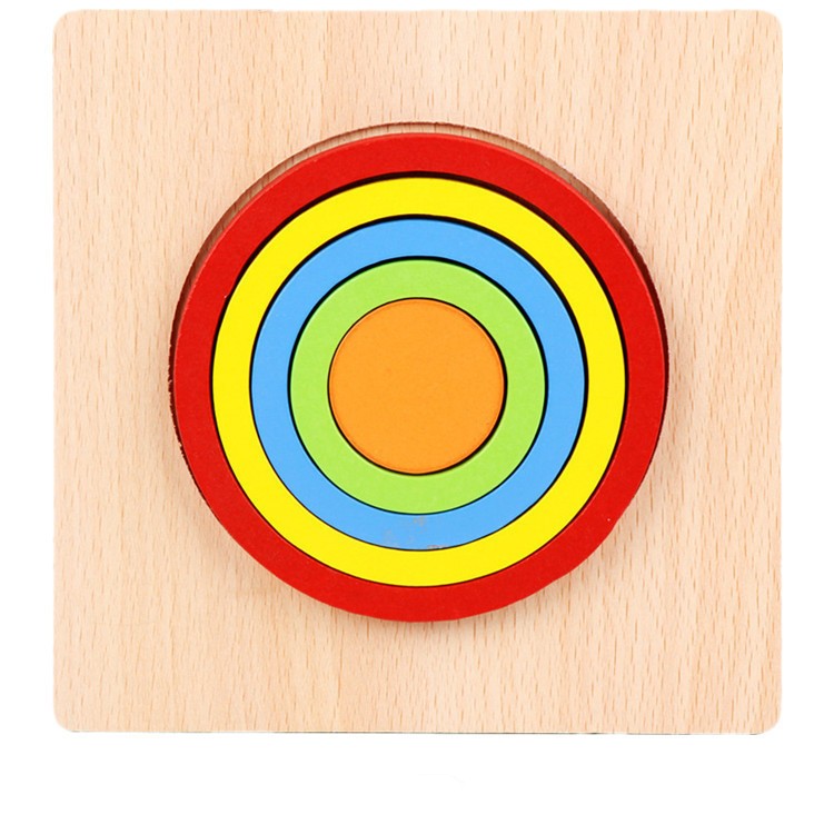 1-3 Years Old Baby Children's Puzzle Wooden 3d Shape Puzzle Toy