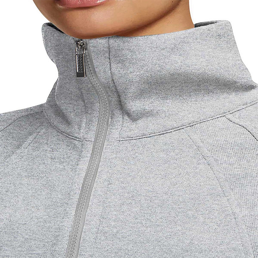 Autumn And Winter Fleece Sweater Half Zipper Coat Stand Collar Pocket European And American Style Women Sweater