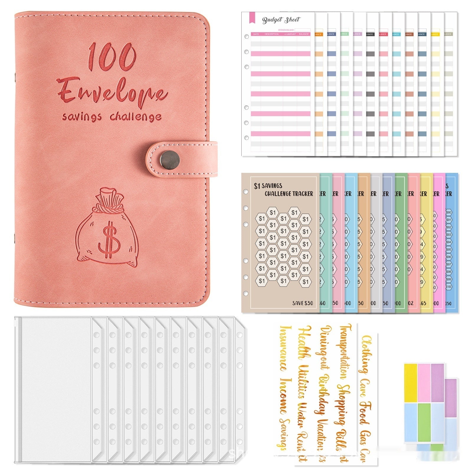 Saving Challenge A6 Loose-leaf Notebook