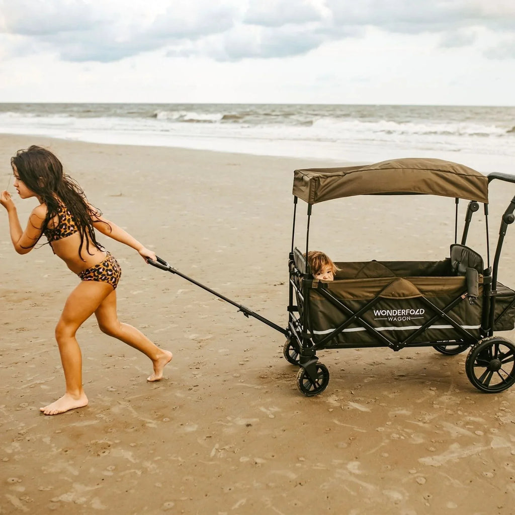 Wonderfold X4R Push and Pull Quad Stroller Wagon - Sapphire Navy