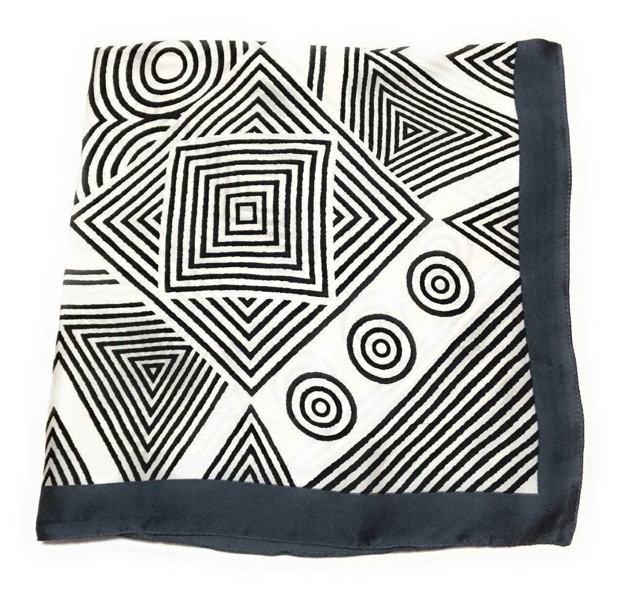 Black White Geometric Scarf Thin Silky Womens Summer Spring