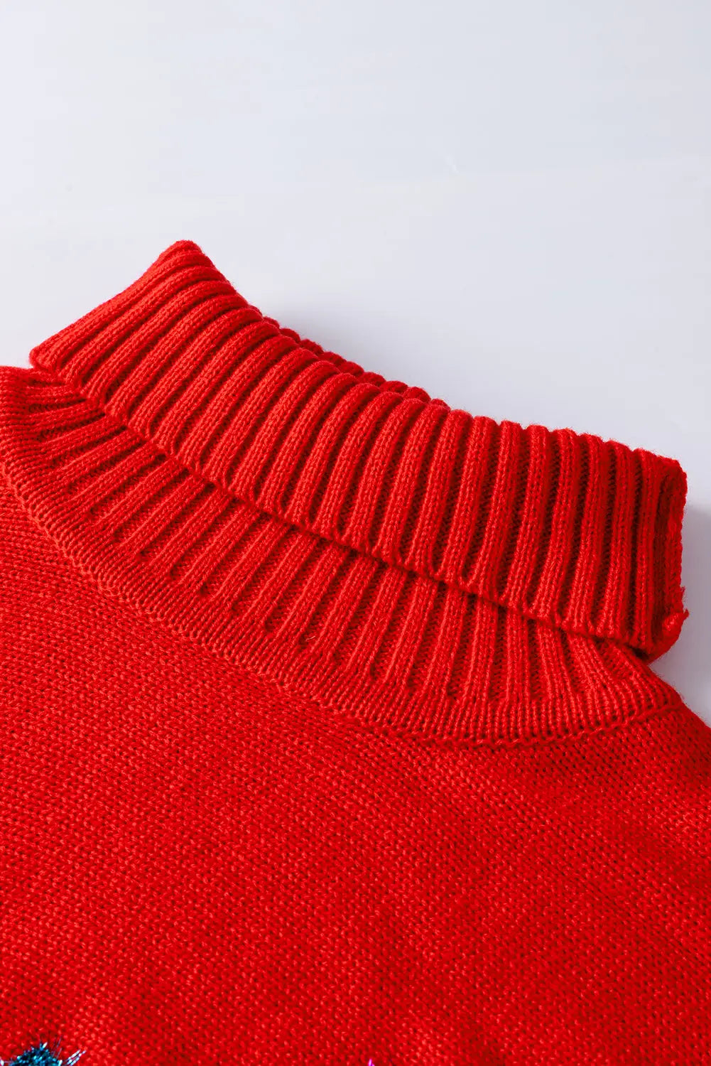 Fiery Red High Neck Sweater for a Stylish Christmas