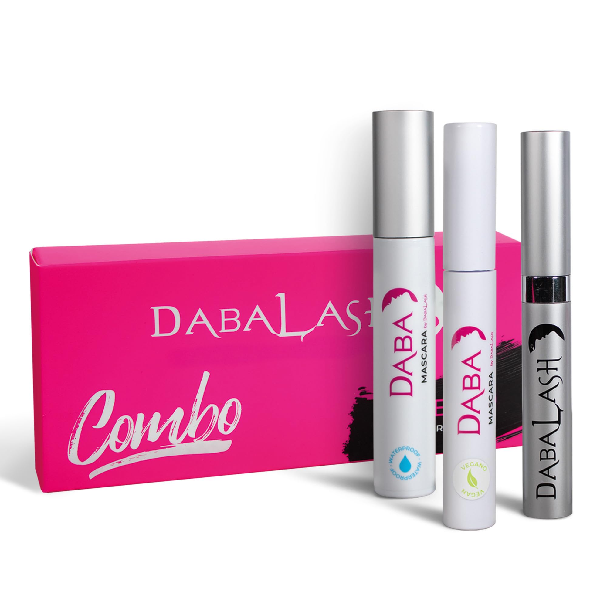DABALASH Trio Combo – Lash & Brow Growth Serum + Waterproof Mascara & Vegan Mascara (0.18 oz, 0.45 oz & 0.3 oz) – Naturally Longer, Fuller Lashes & Brows