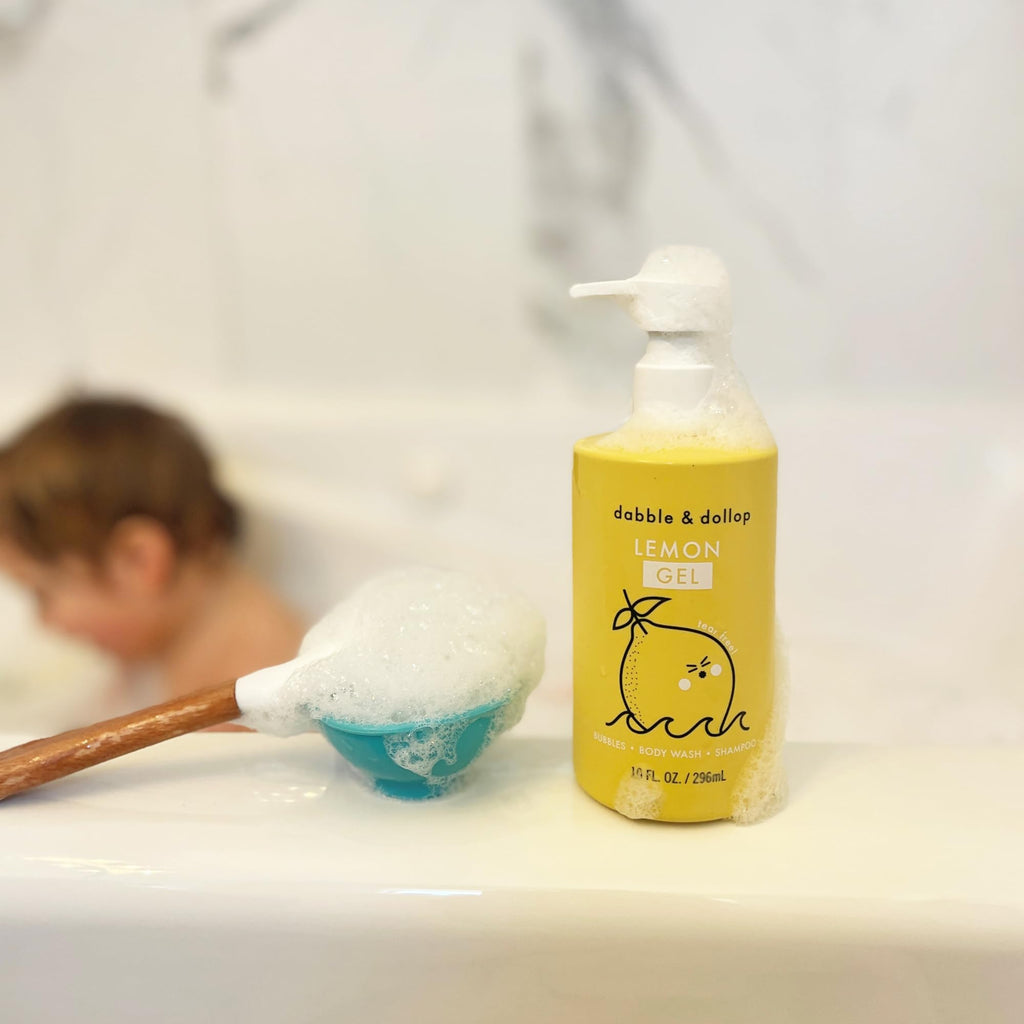 Dabble & Dollop Lemon Body Wash & Shampoo — 3-in-1 Kid’s Bath (10oz x2) | Tear-Free, Vegan