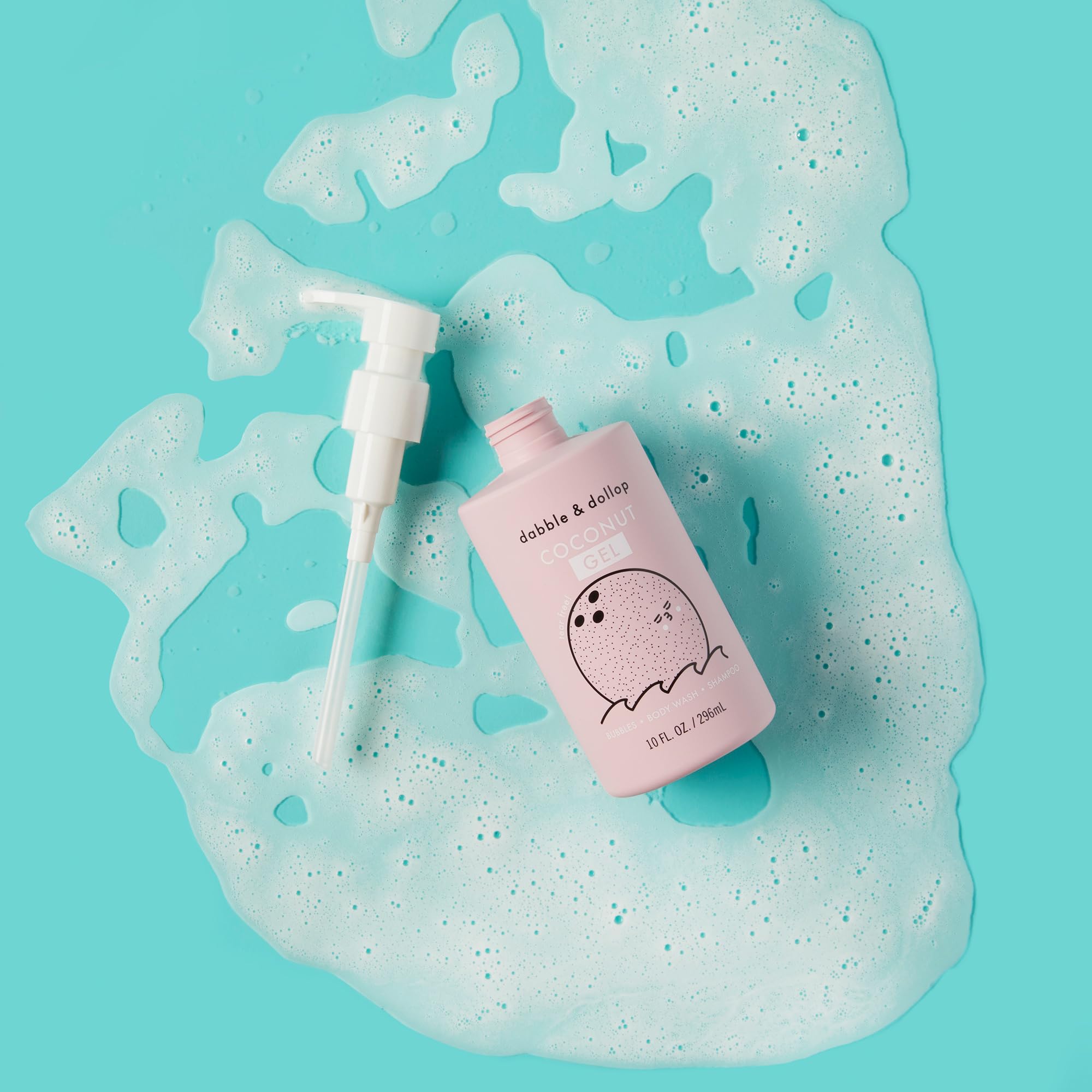 Dabble & Dollop Tropical Mini Bath Bombs & Coconut 3-in-1 Cleanser (Pack of 2) – All-Natural, Vegan & Cruelty-Free