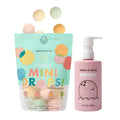Dabble & Dollop Tropical Mini Bath Bombs & Coconut 3-in-1 Cleanser (Pack of 2) – All-Natural, Vegan & Cruelty-Free