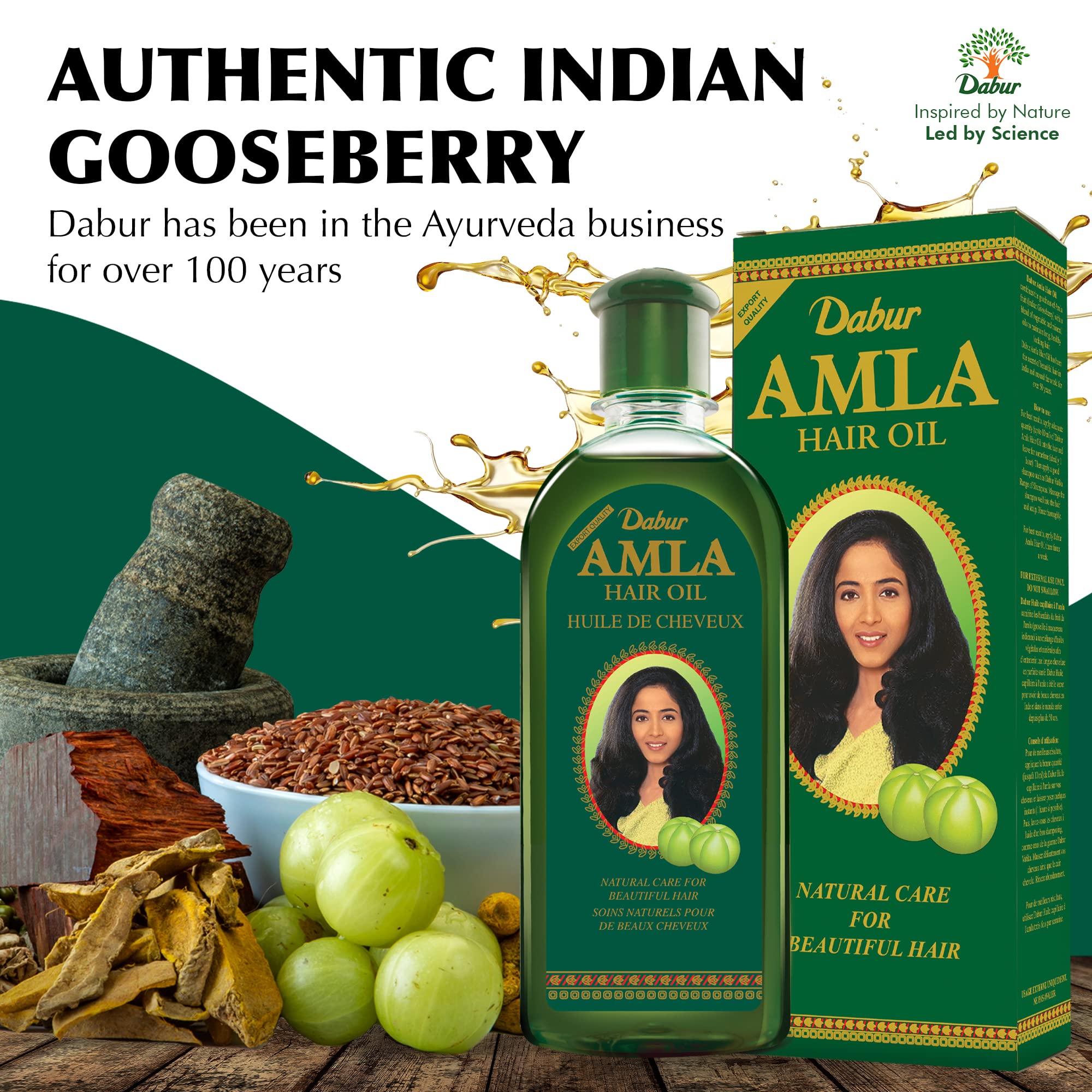 Dabur Amla Hair Oil – Nourishing Herbal Oil with Pure Amla & Botanicals (500 ml Pack of 3)