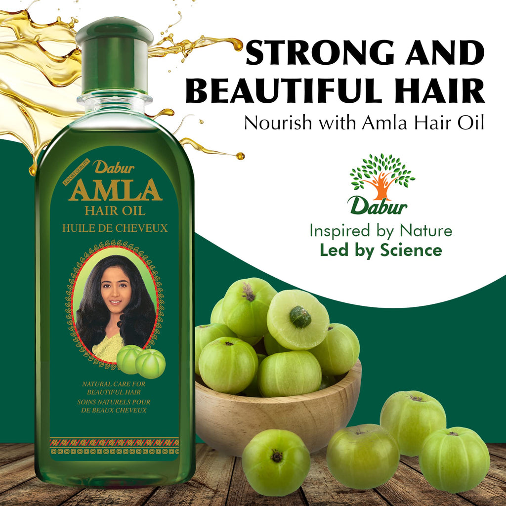 Dabur Amla Hair Oil – Nourishing Herbal Oil with Pure Amla & Botanicals (500 ml Pack of 3)