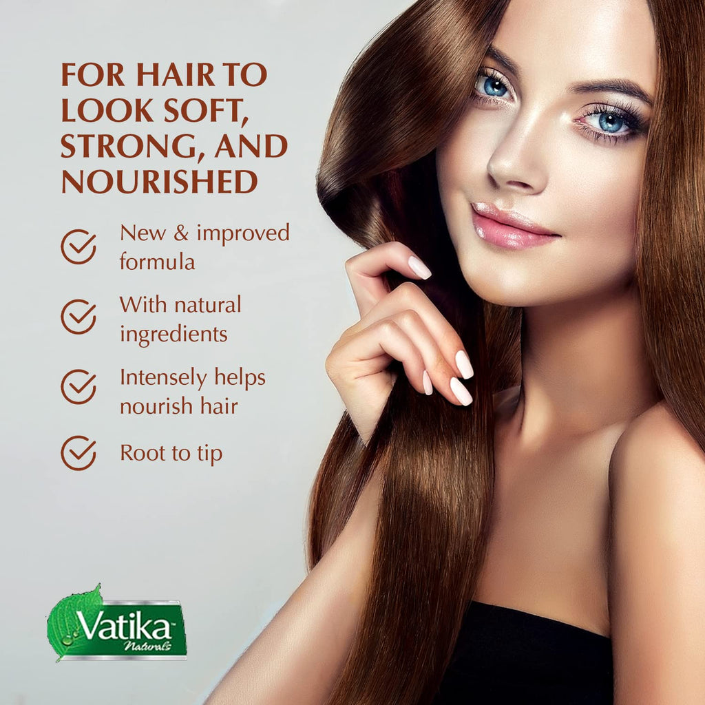 Dabur Vatika Naturals Enriched Hair Oil with Garlic – Moisturizing & Strengthening for Soft, Silky Hair
