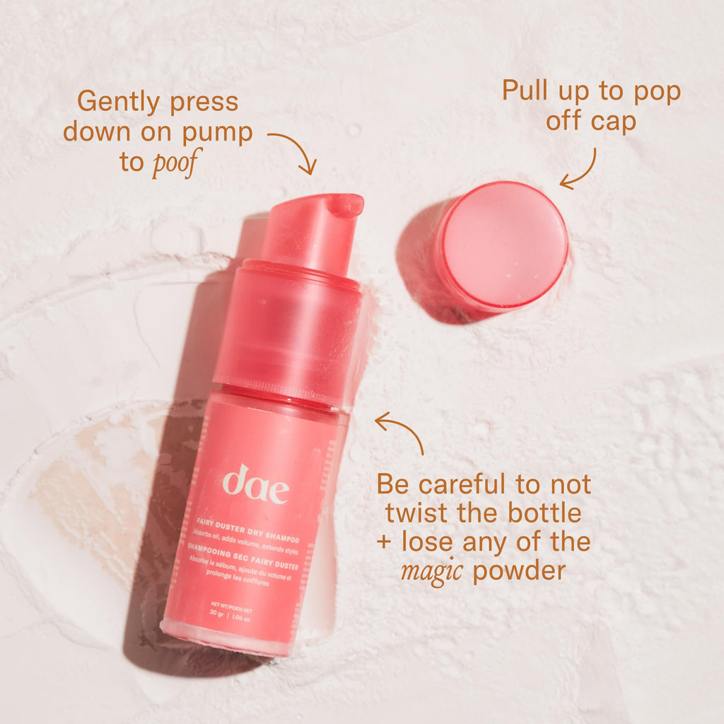 DAE Fairy Duster Dry Shampoo Powder – Non-Aerosol, Talc-Free, Absorbs Oil & Refreshes Roots