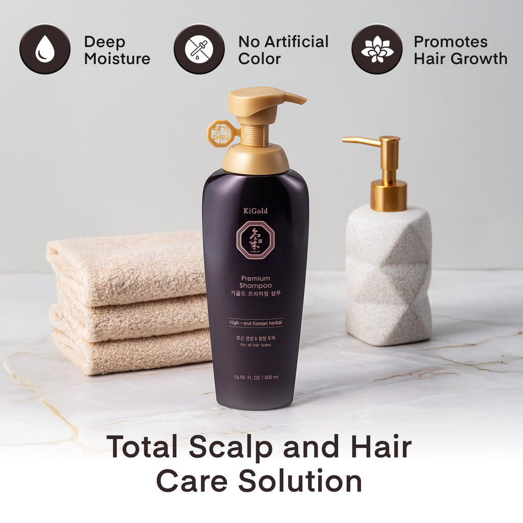 Daeng Gi Meo Ri Ki Gold Premium Shampoo – Hair Growth & Hydration, No Artificial Color, 16.9 oz