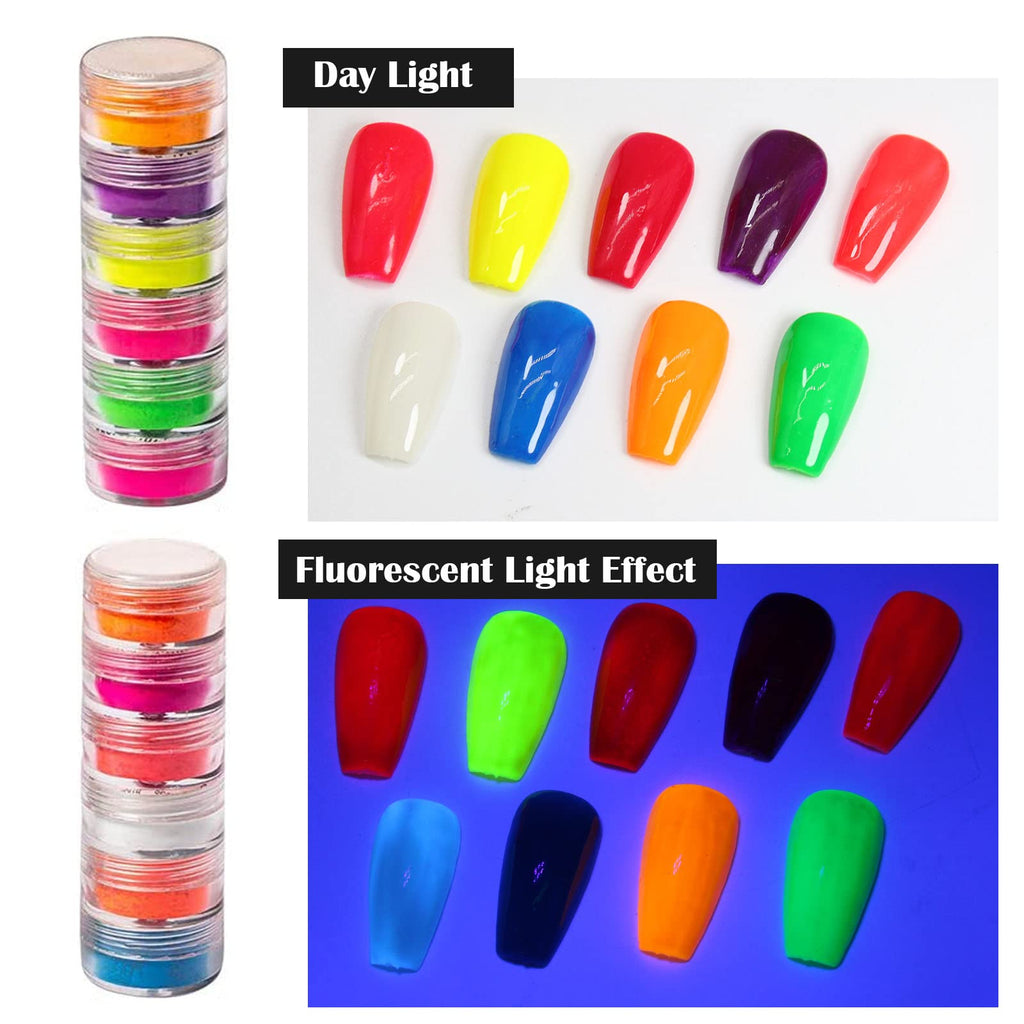 DAGEDA 24 Color Pigment Nail Powder Dust | Iridescent Glitter, Ultrafine Pearlescent Glow for UV Gel, Acrylic, and Nail Art