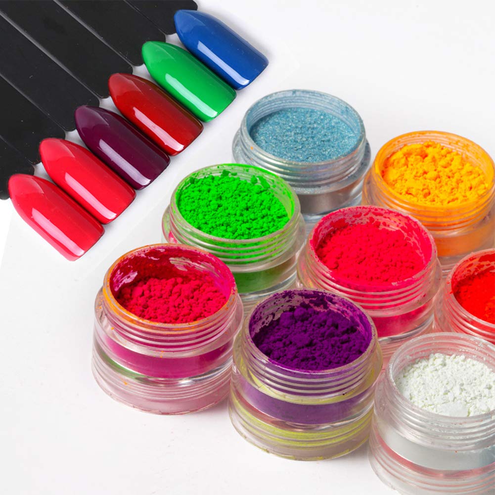 DAGEDA 24 Color Pigment Nail Powder Dust | Iridescent Glitter, Ultrafine Pearlescent Glow for UV Gel, Acrylic, and Nail Art