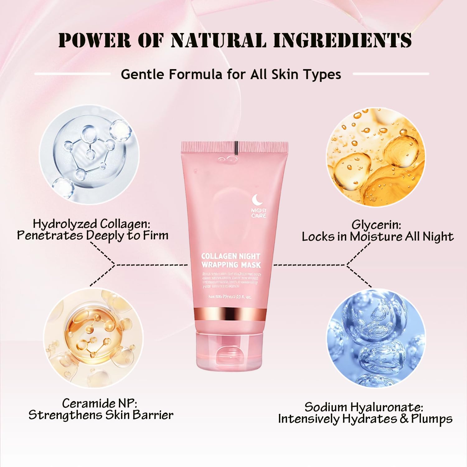 DaiLaiFu Collagen Night Wrap Mask (2.54 fl oz) – Peel-Off Overnight Nourishment, Hydration & Firming