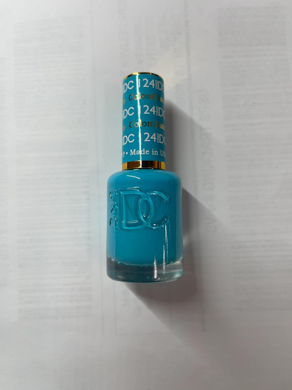 DAISY DND DC Gel Polish Set – Blue Collection, 124 Columbian Blue, UV/LED Gel Polish + Air Dry Lacquer, 0.5 Fl Oz