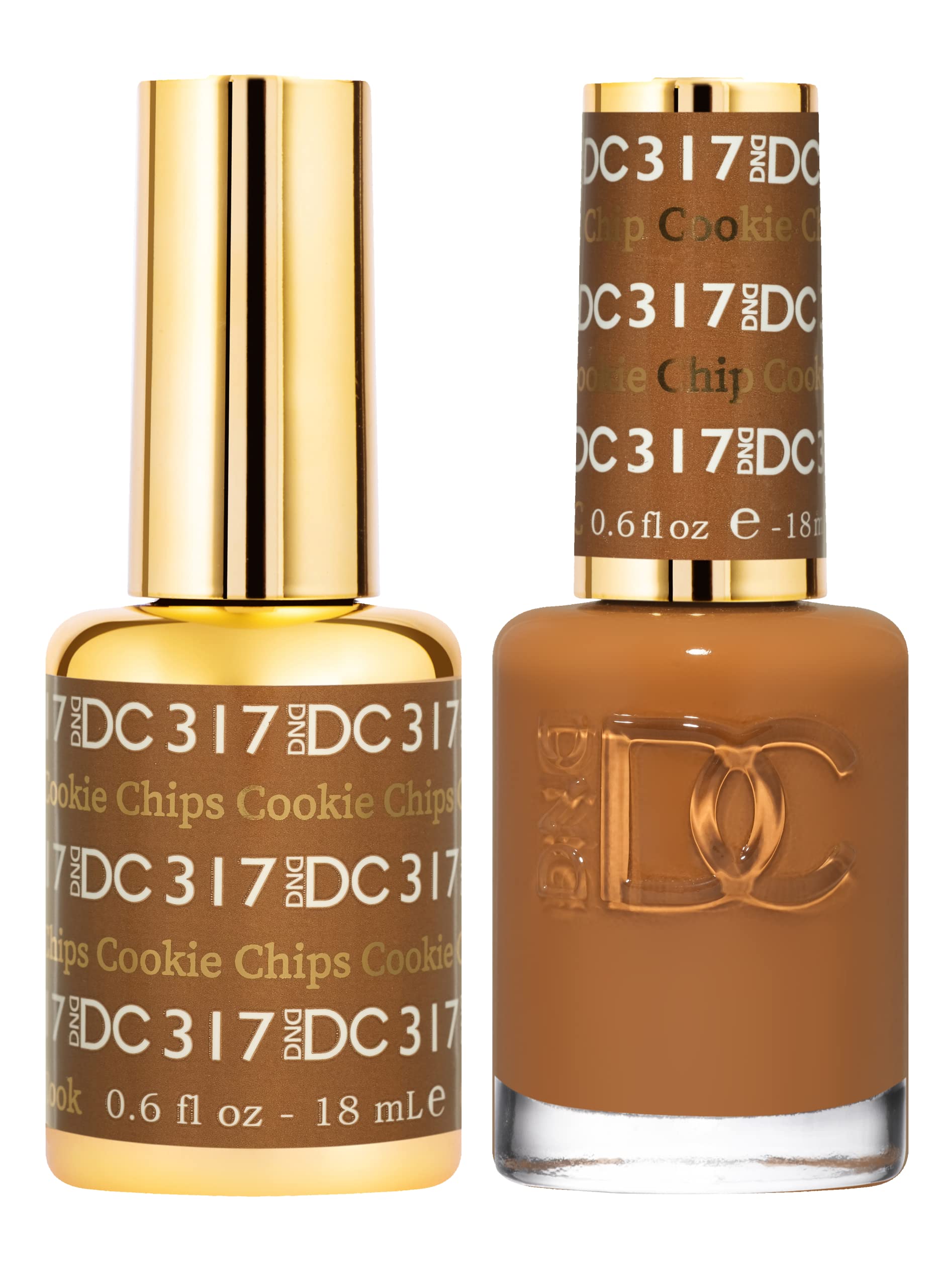 DND DC Gel Polish Set Brown Collection by DAISY DND | UV/LED Gel Polish & Air Dry Lacquer, Shade 317 Cookie Chips, 0.5 fl oz
