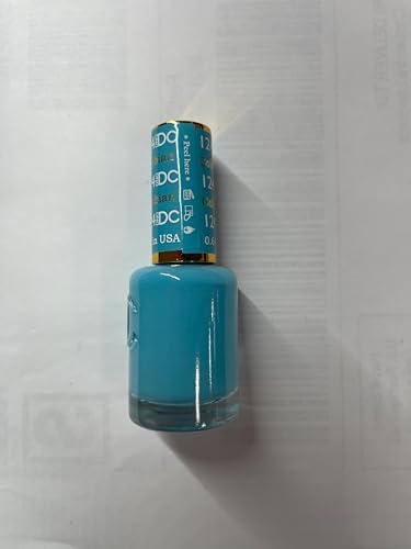 DAISY DND DC Gel Polish Set – Blue Collection, 124 Columbian Blue, UV/LED Gel Polish + Air Dry Lacquer, 0.5 Fl Oz