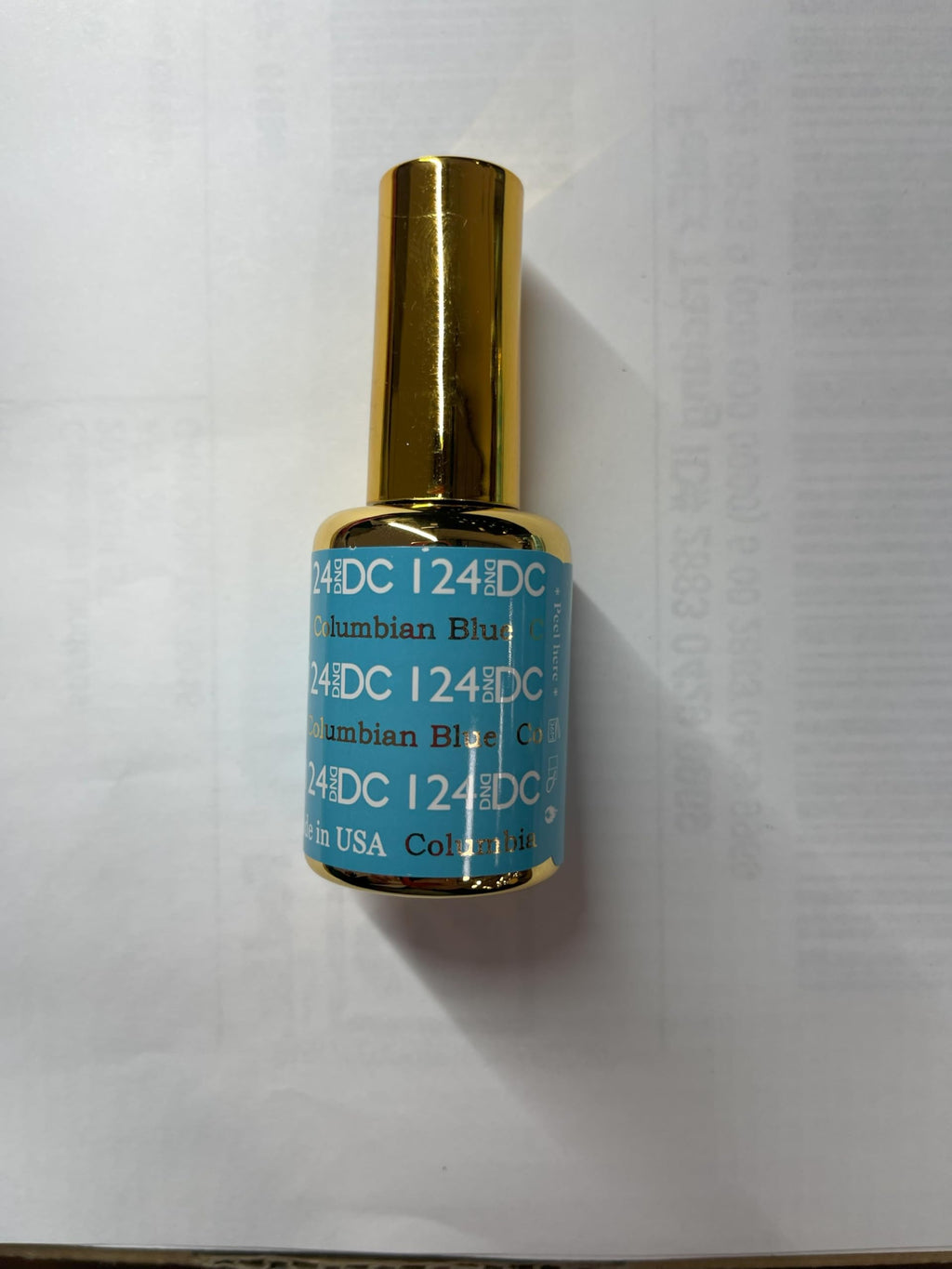 DAISY DND DC Gel Polish Set – Blue Collection, 124 Columbian Blue, UV/LED Gel Polish + Air Dry Lacquer, 0.5 Fl Oz