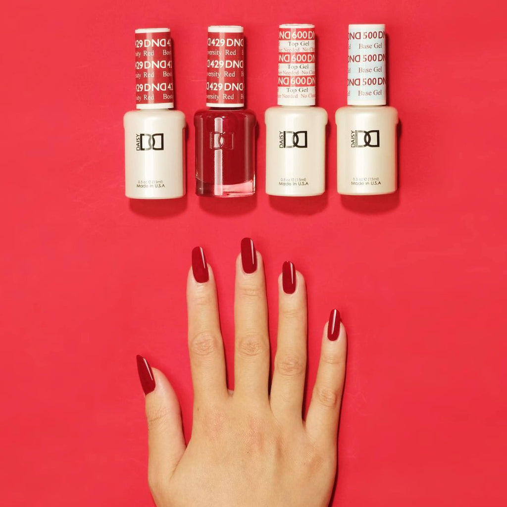 DAISY DND Gel Polish Set – Boston University Red Duo, 0.5 Fl Oz