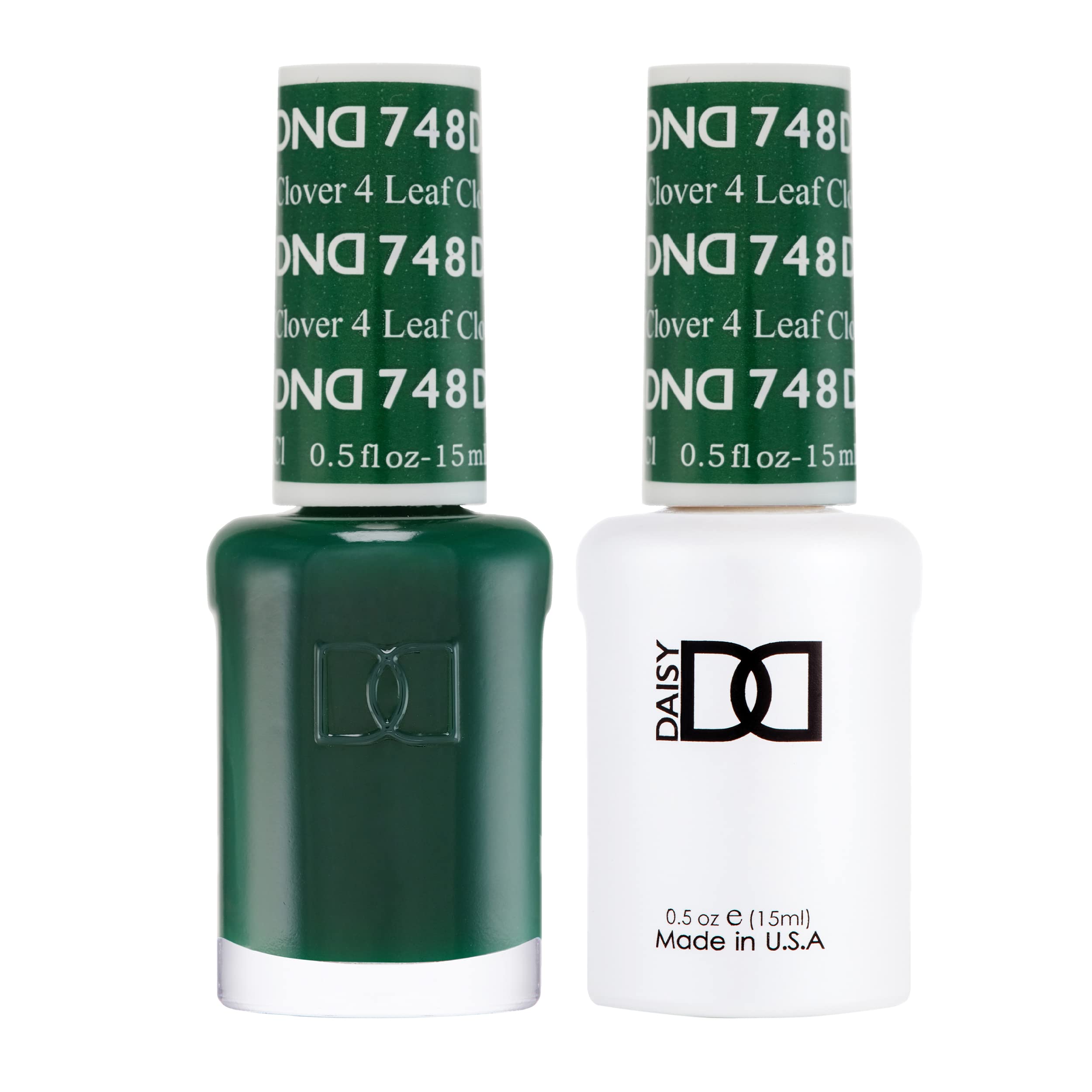 DAISY DND Gel Polish Set – Green Collection Duo, 4 Leaf Clover #748 (Gel + Lacquer, 0.5 fl oz each)