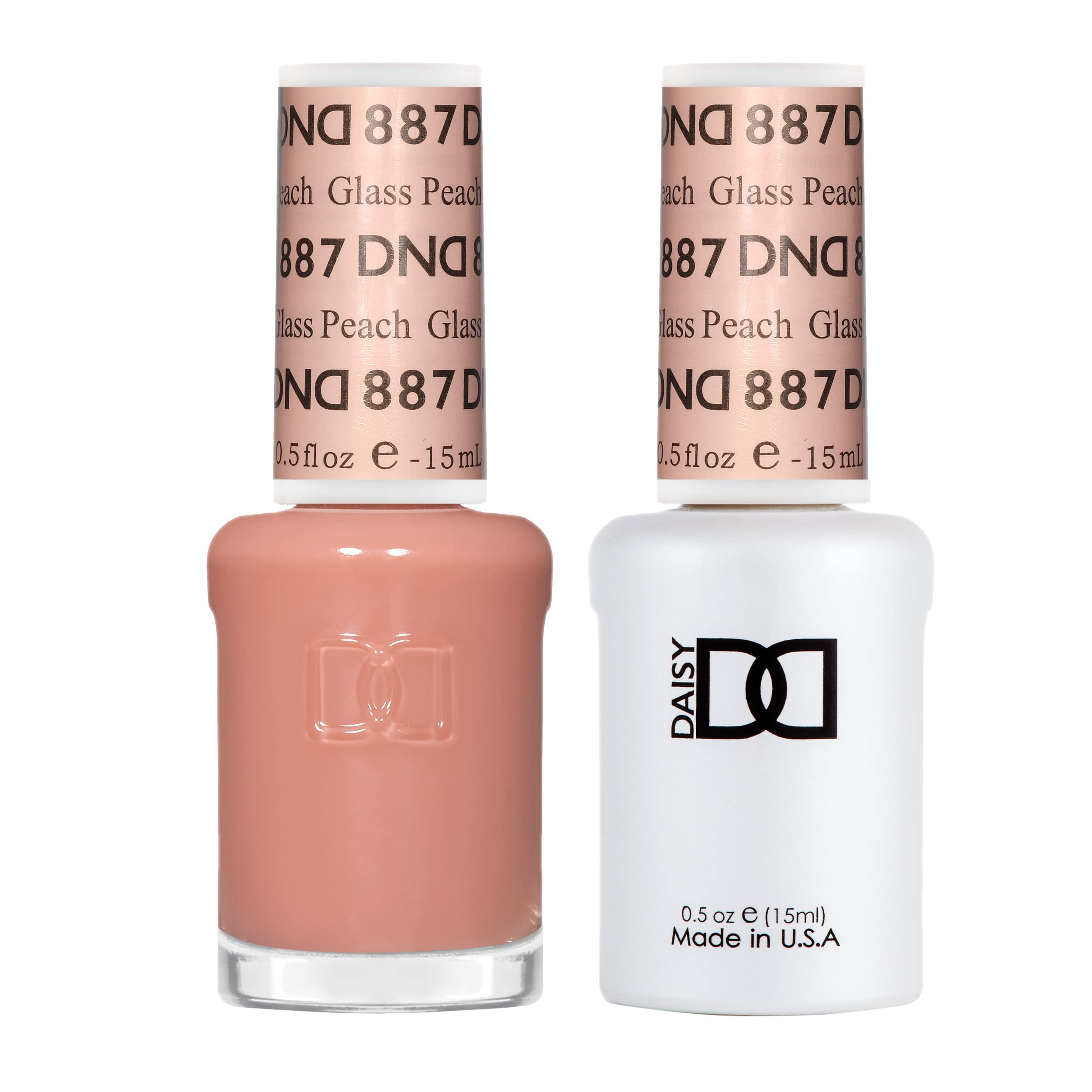 Daisy DND Gel Polish Set – Glass Peach #887 Gel + Lacquer Duo, 0.5 fl oz each