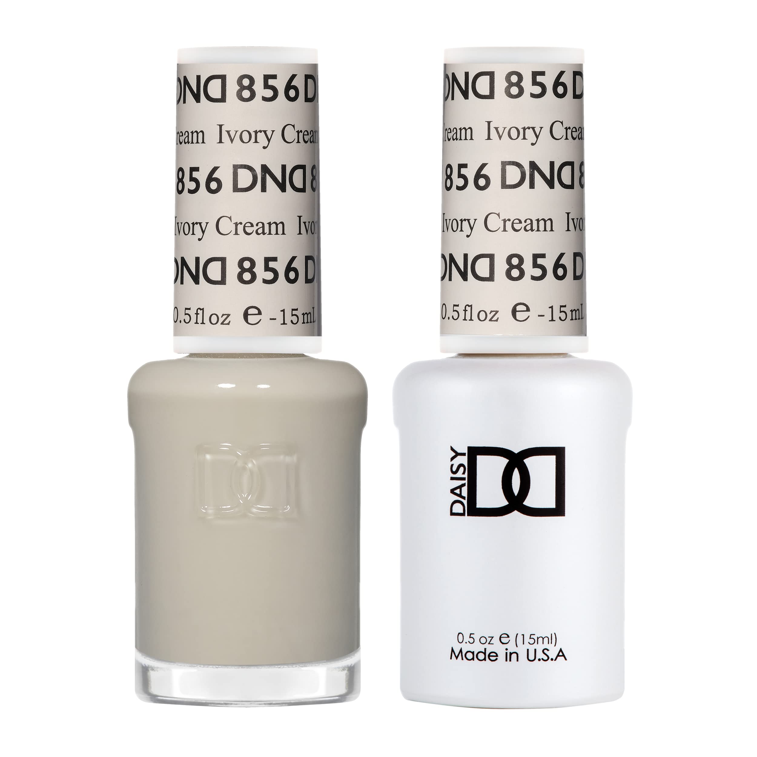 Daisy DND Gel Polish Set Ivory Cream 856 – Gel + Lacquer Duo, UV/LED, Chip-Free Finish, 0.5 fl oz