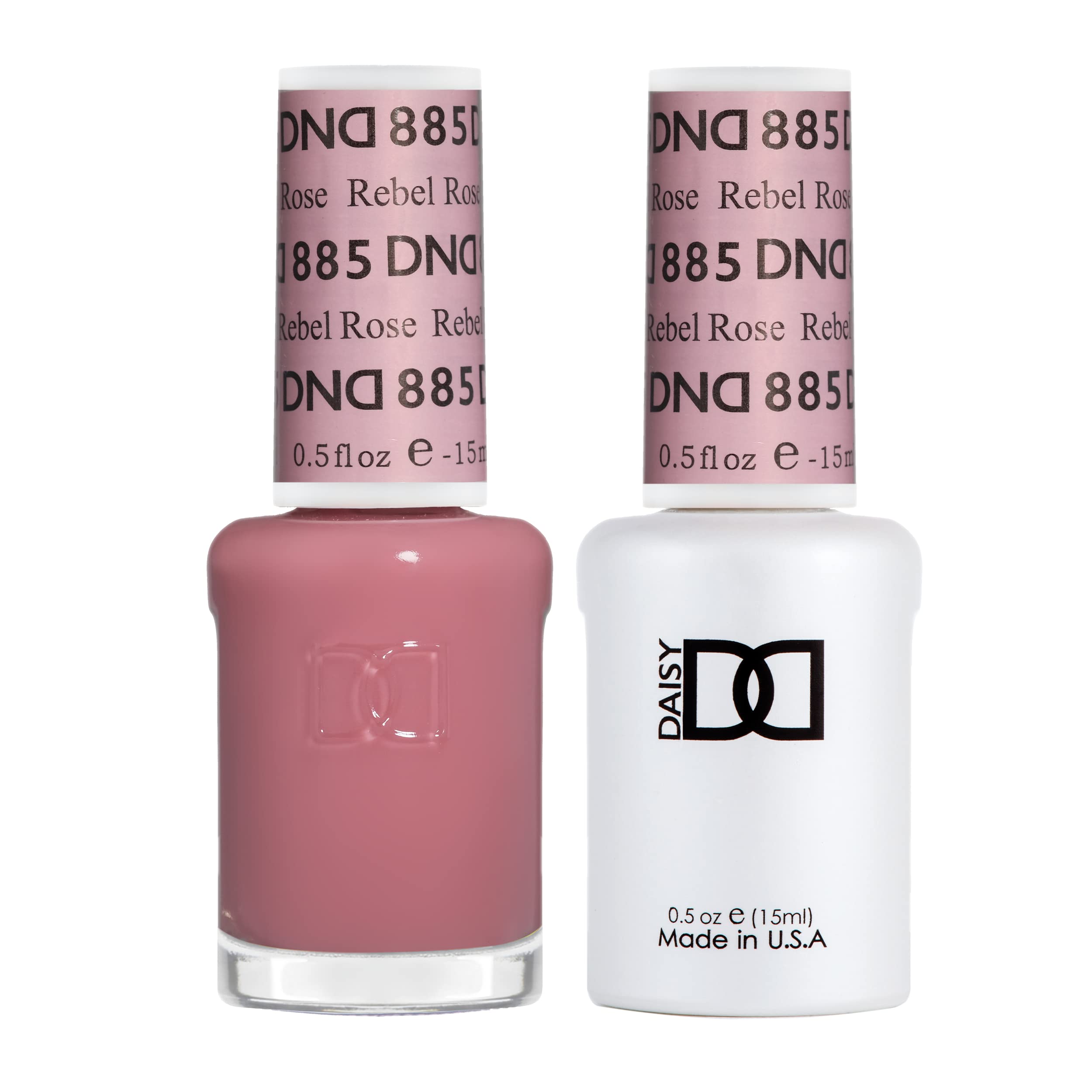 Daisy DND Gel Polish Set – Rebel Rose 885 Sheer Coral Red Duo (Gel Polish + Lacquer), 0.5 fl oz