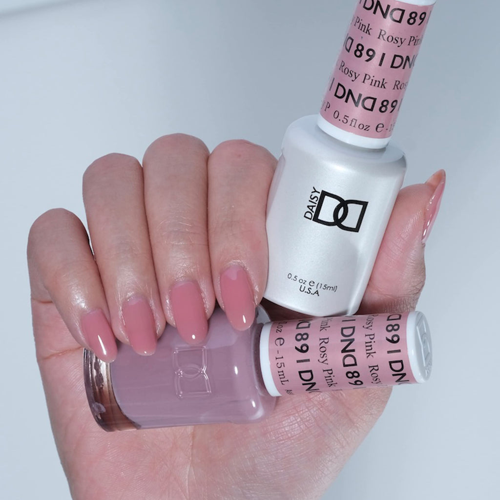 DAISY DND Gel Polish Set – Rosy Pink 891 Sheer Collection (Gel + Lacquer Duo) 0.5 fl oz