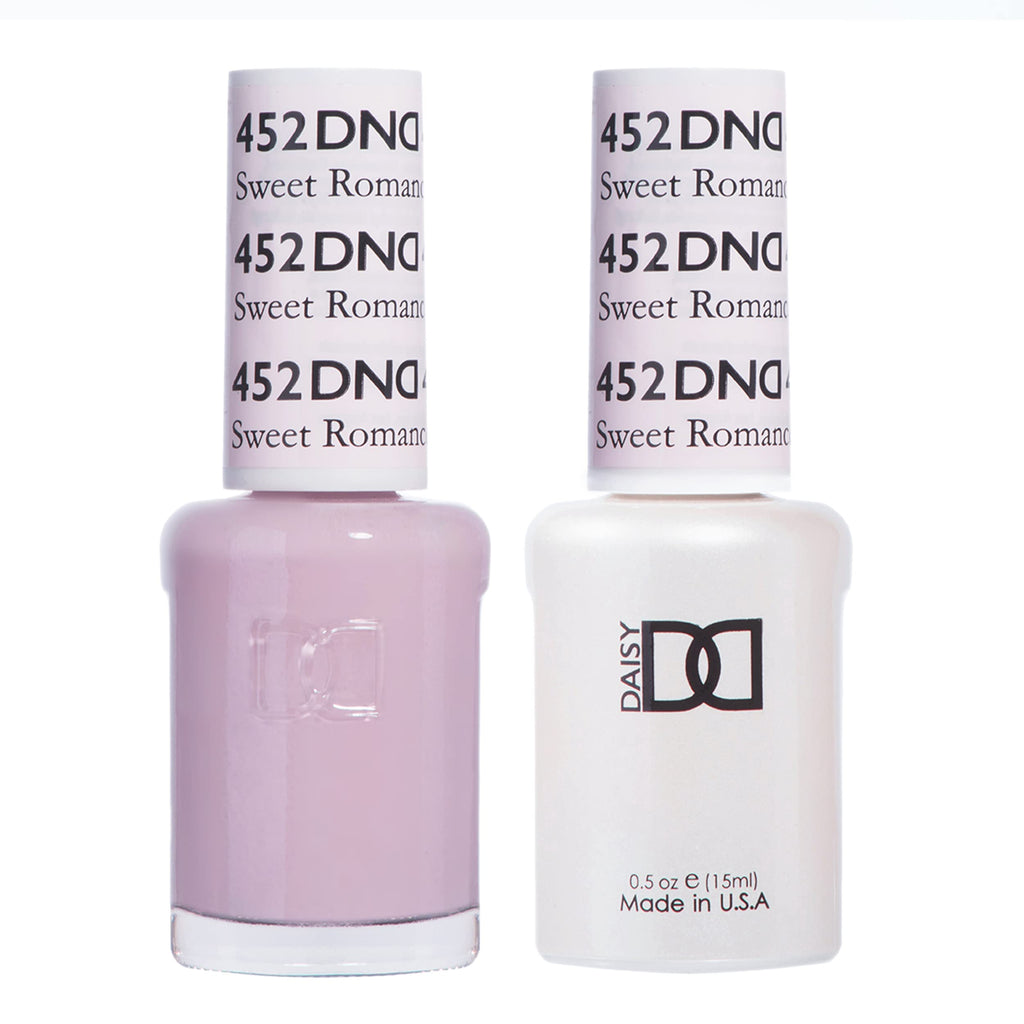 DAISY DND Gel Polish Set, Pink Collection: Sweet Romance #452 – Matching Chip-Free Polish Duo (Gel + Lacquer), 0.5 Fl Oz