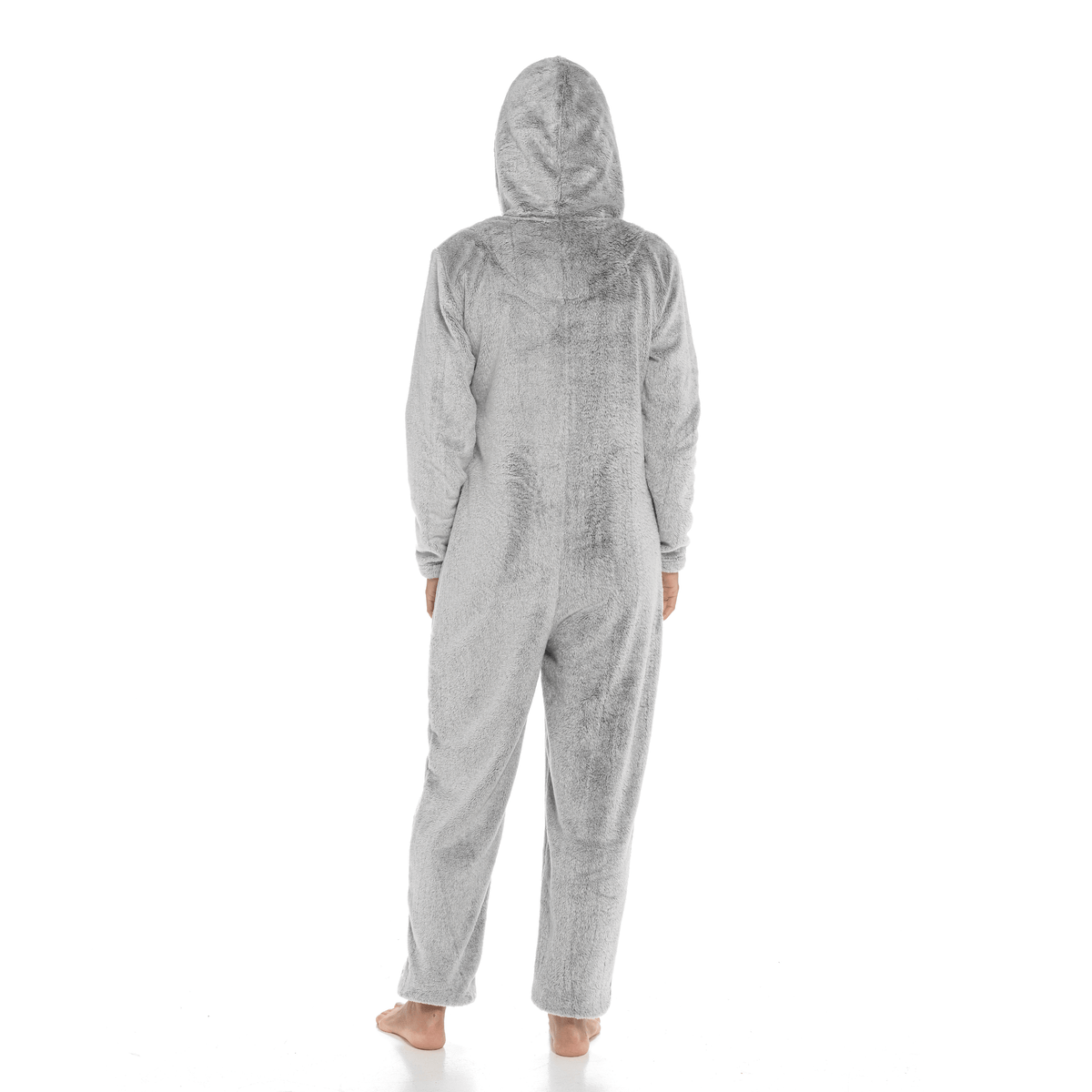OLIVIA ROCCO Womens Shimmer Fleece Hooded Onesie With Zip Pockets Pompom Detail Easy-Care Hotel-Quality Textile