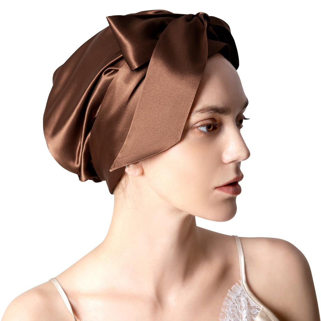 DAISYSILK 100% Mulberry Silk Bonnet for Sleeping – 22 Momme Grade-6A Hair Wrap